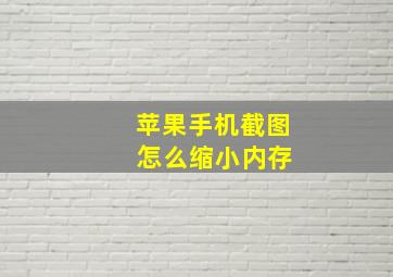 苹果手机截图 怎么缩小内存